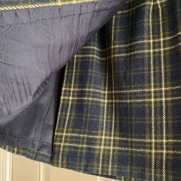 Vintage 90s GAP Mini Skirt Wrap Tie Front Wool Plaid Blue Green Fairy Whimsigoth - Picture 4 of 8